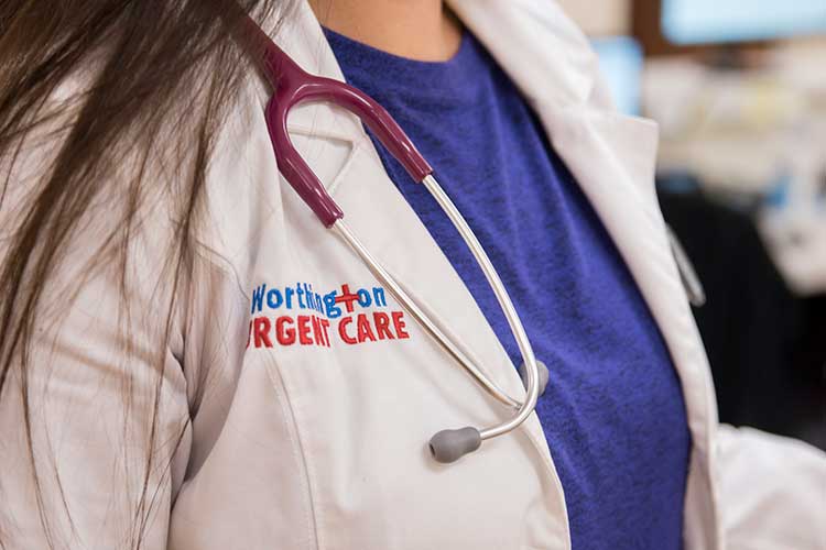 physicians coat at Worthington Urgent Care in Ohio